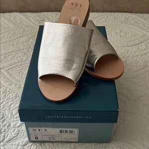 Seychelles Metallic Silver Mules